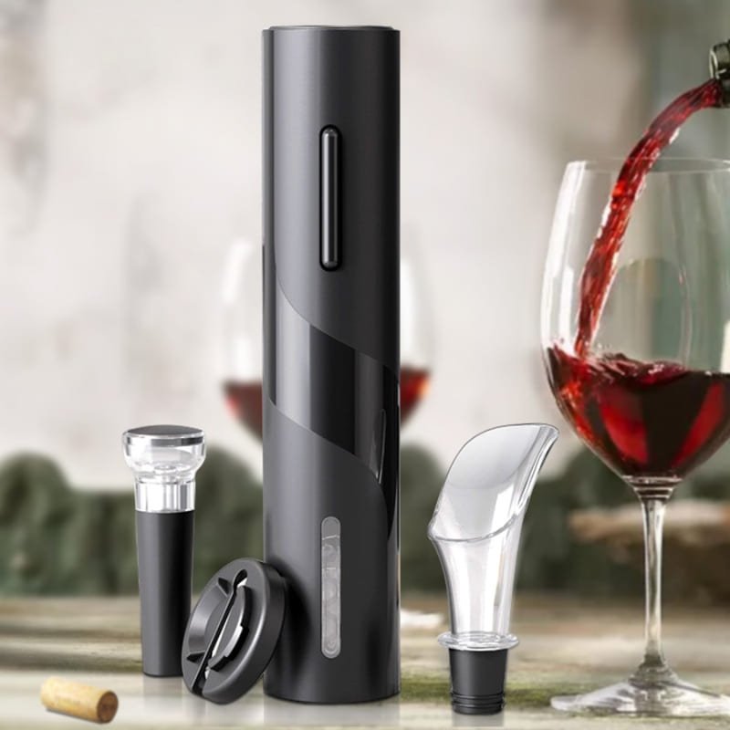 Abridor de Vinho Elétrico Recarregável com Acessórios – Kit Completo Decor Anno