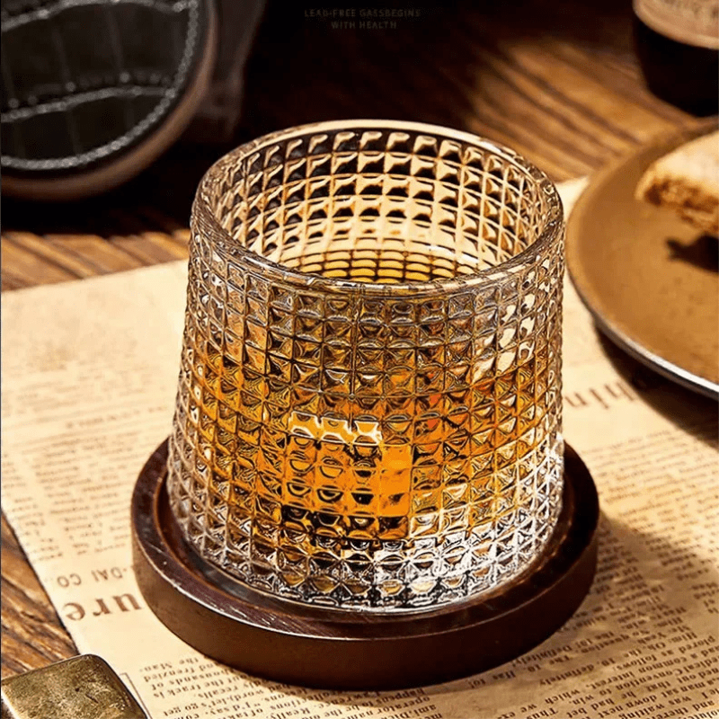 Copo de Whisky Cristal com Base Rotativo