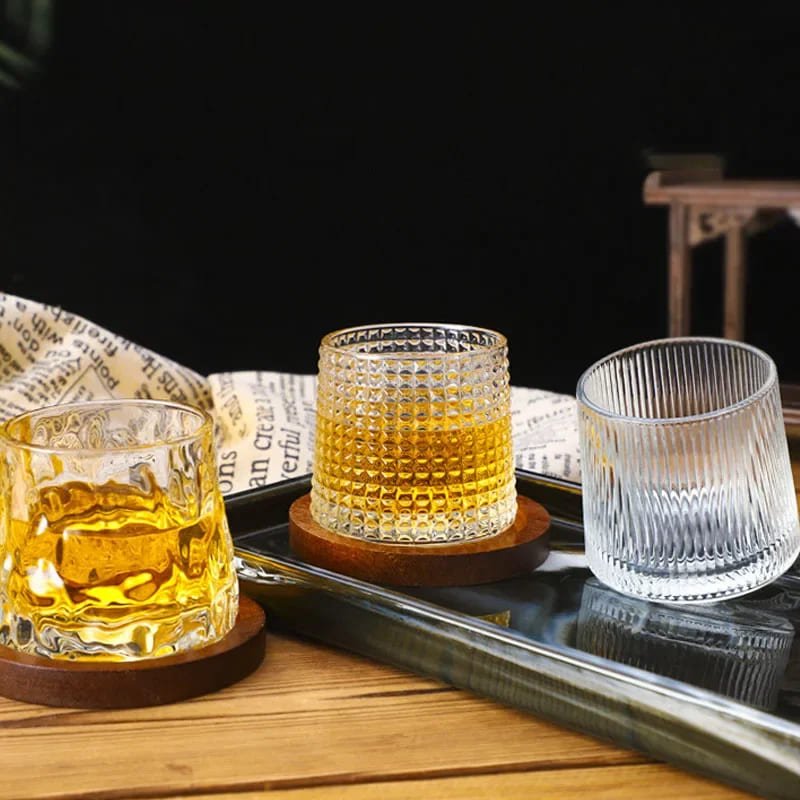 Copo de Whisky Cristal com Base Rotativo