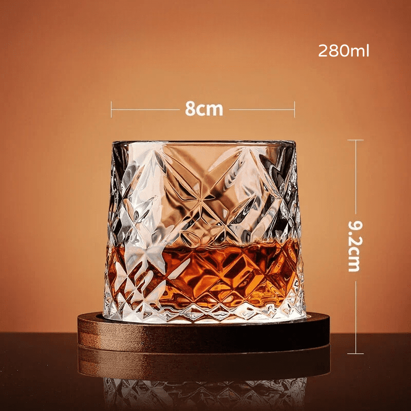 Copo de Whisky Cristal com Base Rotativo