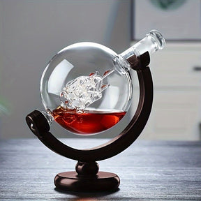 Decanter Whisky Globo Conjunto Recipiente de Vidro