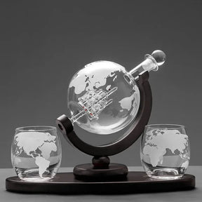 Decanter Whisky Globo Conjunto Recipiente de Vidro