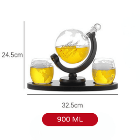 Decanter Whisky Globo Conjunto Recipiente de Vidro