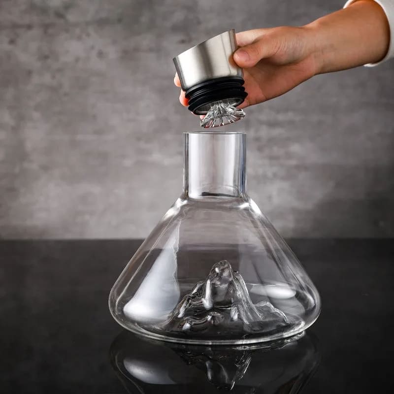 Decanter de Vinho Vidro Iceberg Aerador Home Bar