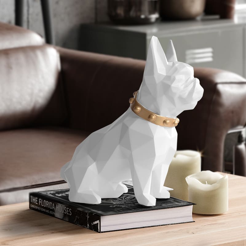 Decoração de Mesa Cofre de Resina Buldogue Francês