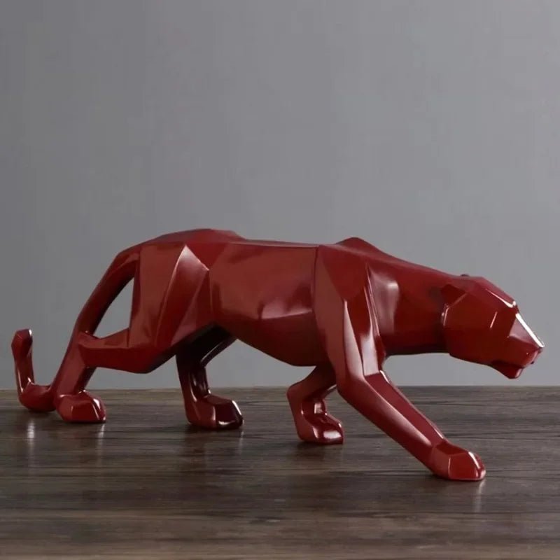 Decoração de Mesa de Resina Estátua Leopardo