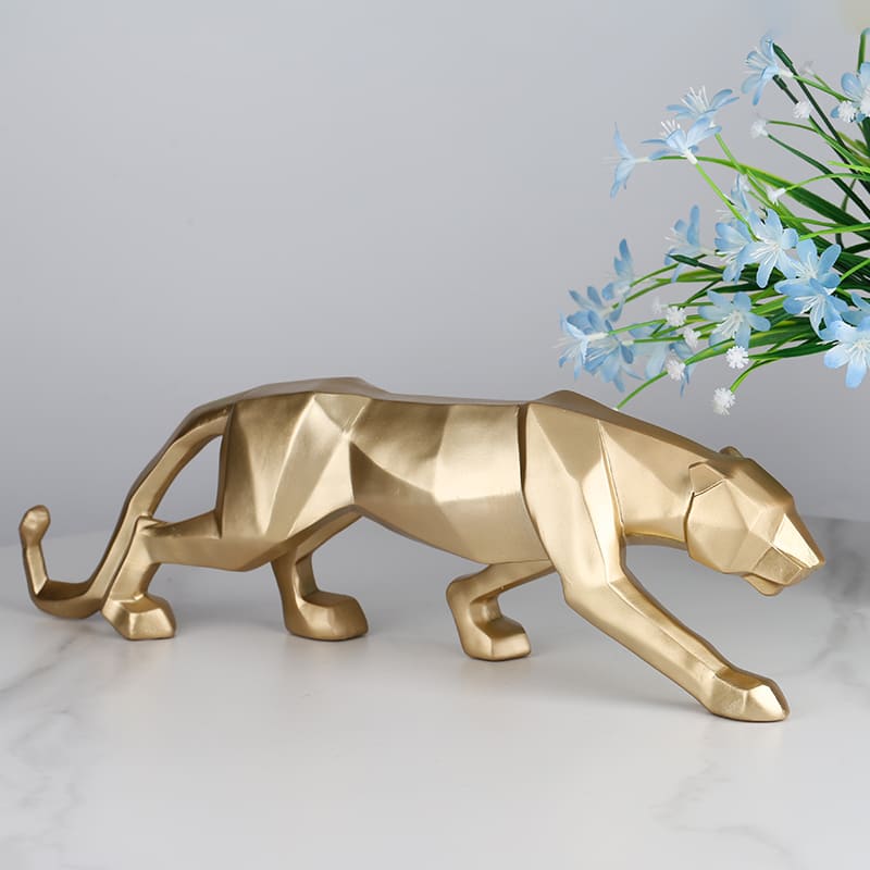 Decoração de Mesa de Resina Estátua Leopardo